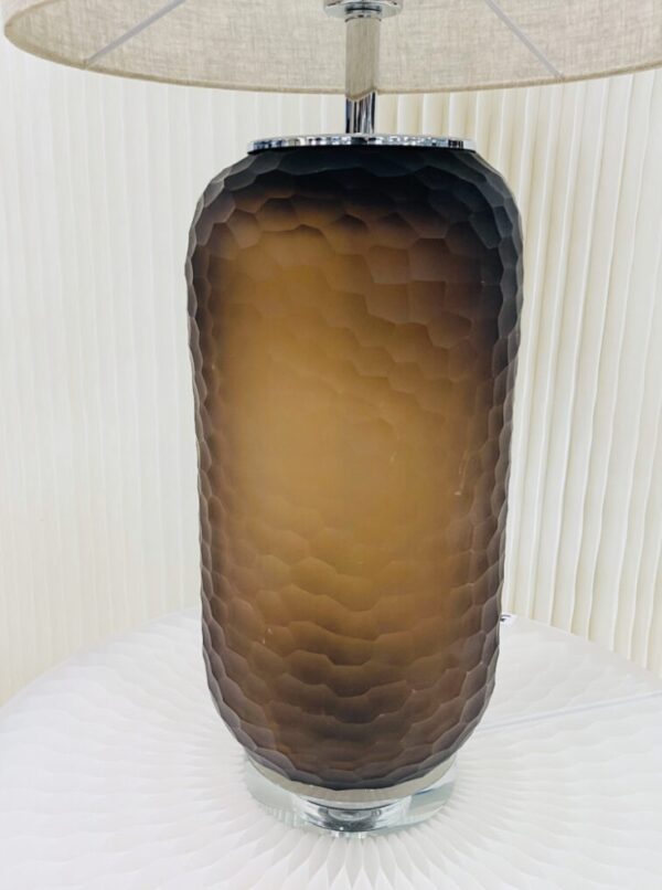 Large Yellow Cut Glass Table Lamps - Image 2