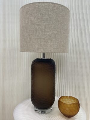 Large Yellow Cut Glass Table Lamps