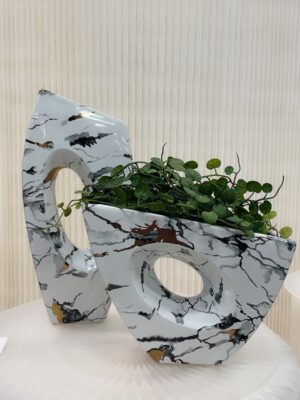Set of Marble Ceramic Vase
