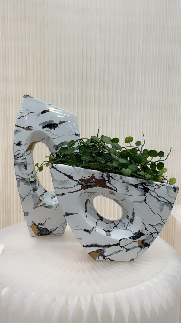 Set of Marble Ceramic Vase