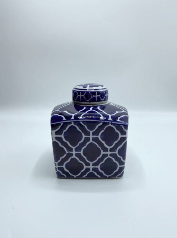 Burton Jar Blue/White 14cmH